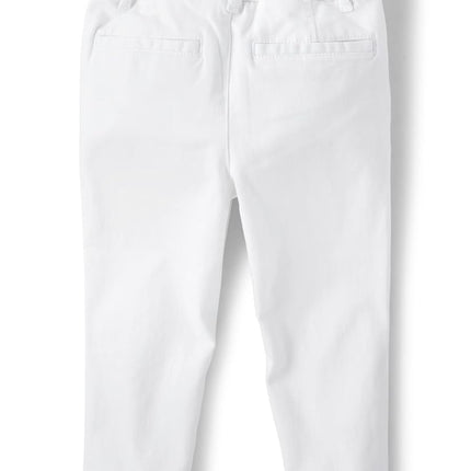 The Children's Place Pantalones chinos ajustados elásticos para bebé y niño, blanco individual, 6-9 meses