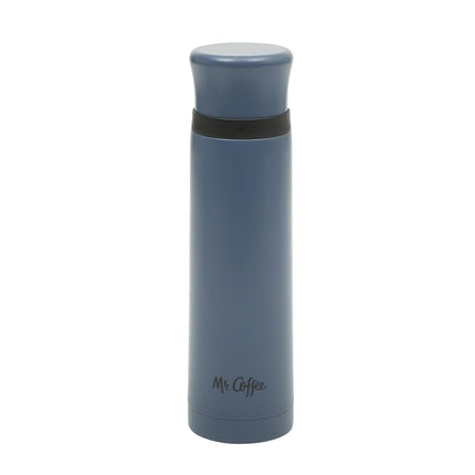 Mr. Coffee Silverleaf 23 oz Stainless Steel Thermal Bottle – Double Wall Vacuum Insulated Travel Mug with Leak-Proof Lid, Blue – Hot & Cold Beverage Flask for Work, Commute, or Camping