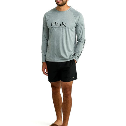 HUK Men's Standard Pursuit Vented Long Sleeve, 30 UPF Fishing Shirt, Night Owl Heather