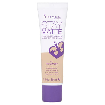 Rimmel London Stay Matte Liquid Mousse Foundation, 103 True Ivory