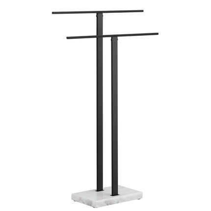 KES Standing Towel Rack, 2-Tier Towel Racks for Bathroom Freestanding with Marble Base, Towel Stand Stainless Steel SUS304 Matte Black, BTH217-BK