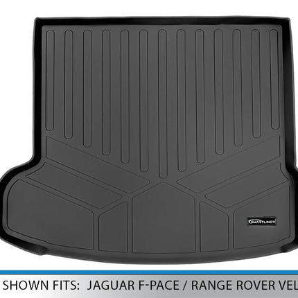 SMARTLINER All Weather Custom Fit Cargo Trunk Liner Floor Mat Black for 2017-2019 Jaguar F-Pace / 2018-2019 Range Rover Velar
