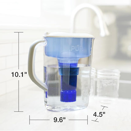 PUR Plus 7-Cup Water Filter Pitcher with 1 Genuine PUR Plus Filter, 7-Cup Capacity, White (PPT710WA)