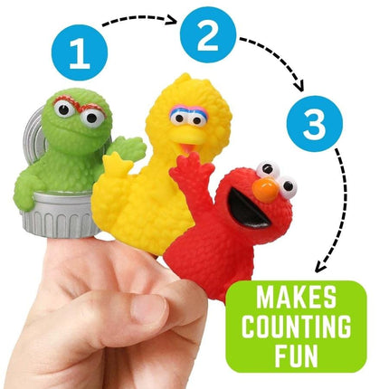Sesame Street Bath Finger Puppets, 10 Pc - Bath Toys, Easter Basket Fillers, Easter Gifts