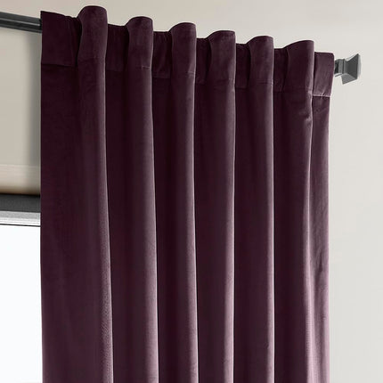 HPD Half Price Drapes Heritage Plush Velvet Curtains 108 Inches Long Room Darkening Curtains for Bedroom & Living Room 50W x 108L, (1 Panel), Winter Plum