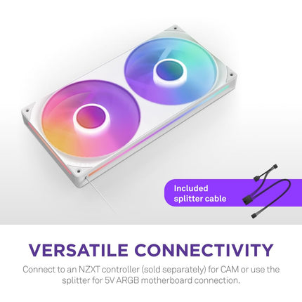 NZXT F240 RGB Core - 240mm Single-Frame RGB Fan Unit - White