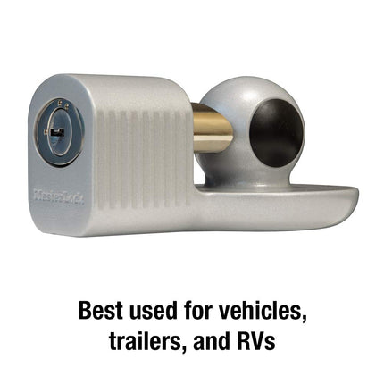 Master Lock Trailer Hitch Lock, Fits 1-7/8 in., 2 in., and Most 2-5/16 in. Trailer Couplers, Weather Resistant Automotive Hitch Lock with Keys, 377KA