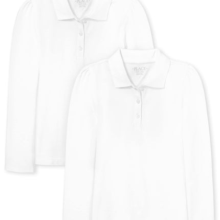 The Children's Place Girls' Long Sleeve Pique Polo