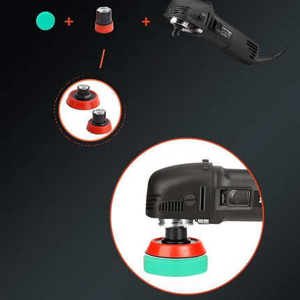 SPTA Mini Polishing Machine Buffer Rotary Polisher Auto Detailing Superpolish with 27Pcs Detail Polishing Pad Mix Size Kit Buffing Pad and 75mm ,100mm,140mm M14 Thread Extension Shaft