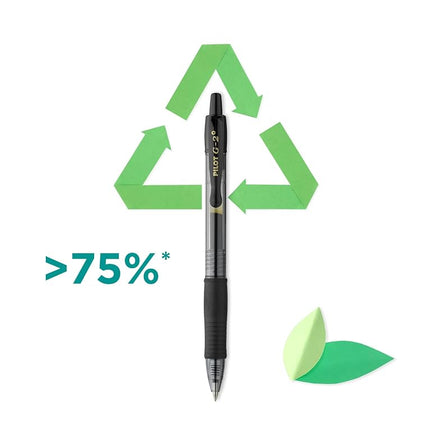 PILOT - Pack of 4 G2 0,7 - Gel Ink Roller Ball Pen - Medium - Black