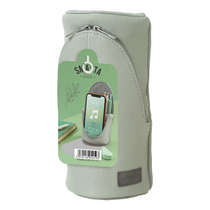 Sonic SMA-Sta Ash Standing Pen Case, Workspace Bag, Tech Accessories Organizer, Makeup Bag, Pencil Pouch Converts Into Smartphone Stand, Cosmetics Holder, and More, FD-8265-GL, Moss Grey