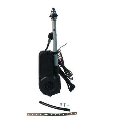 URO Parts AUTA2050 Power Antenna Kit, Universal Car Aerial Antenna with Chrome Mast includes mounting hardware and electrical connectors Can be installed on vehicles with 0-30 degree body slopes