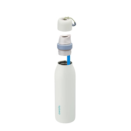 Bouteille d'eau isotherme en acier inoxydable Owala FreeSip Twist avec paille, pour le sport et les voyages, sans BPA, 530 ml, menthe/blanc (Brise glacée)