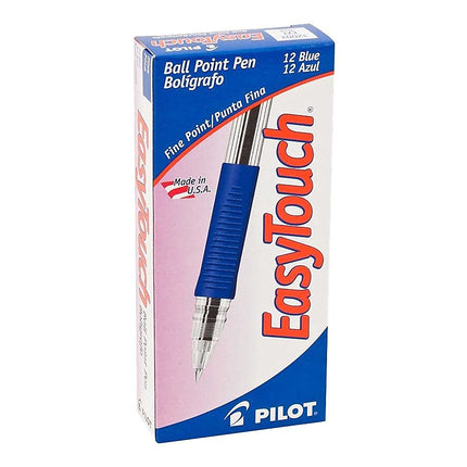 Bolígrafos PILOT EasyTouch, Punta Fina, Tinta Azul, Caja de una Docena (32002)