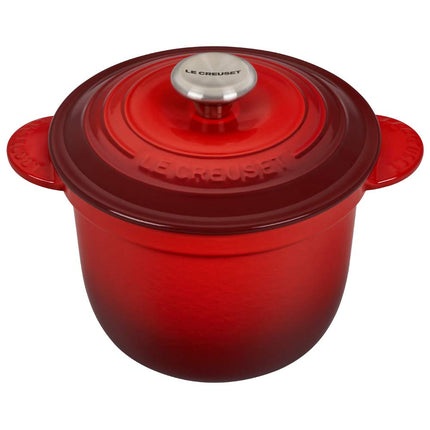 Le Creuset Enameled Cast Iron Rice Pot with Lid & Stoneware Insert, 2.25 qt., Cerise