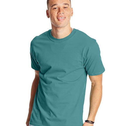 Hanes Men's Lay-Flat Tag-Free Crewneck Beefy T-Shi