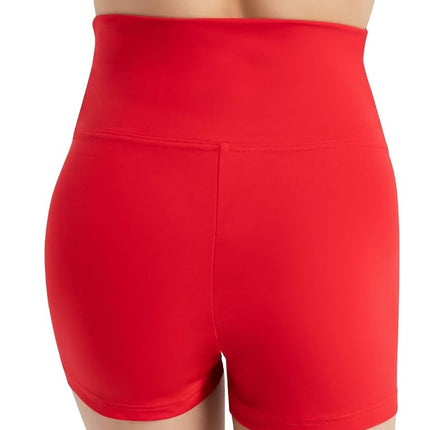 Capezio High Waisted Shorts, Red, Large