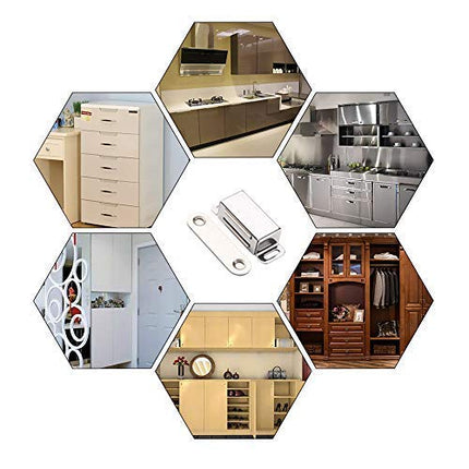Moosike Cabinet Magnets Magnetic Door Catch Stainless Steel Door Magnet for Kitchen Bathroom Cupboard Wardrobe Closet Closures Cabinet Door Drawer Latch 20 lbs(20Pack)