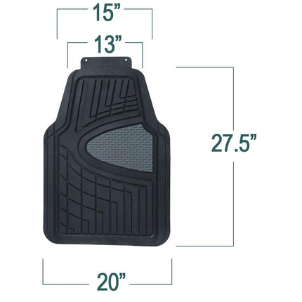 Automotive Floor Mats Red Universal Fit Heavy Duty Rubber fits Most Cars, SUVs, and Trucks, Full Set Trim to Fit FH Group F11311RED