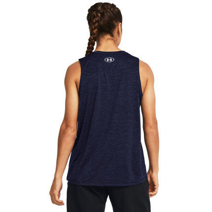 Under Armour Camiseta de tirantes Tech Twist para mujer, (410) Midnight Navy / / White, X-Large