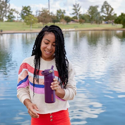Stanley IceFlow Flip Straw 2.0 Water Bottle | Built in Straw with Larger Mouth | Lightweight & Leak Proof | Insulated Stainless Steel | BPA Free | Rose Quartz