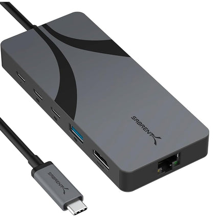 SABRENT USB C Dock (6-in-1) Lightning Fast Ethernet 2.5Gbps, USB 4 Hub 10Gbps Laptop Dock Charger 100W PD 3.0, USB C Hub with HDMI 2.1 Supporting 8K@60Hz/4K@144Hz (DSC enabled) Monitors, (HB-U4HP)