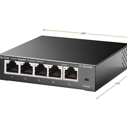 TP-Link TL-SG105S | 5 Port Gigabit Ethernet Switch | Desktop/Wall-Mount | Plug & Play | Fanless | Sturdy Metal | 3 Year Manufacturer Warranty | 802.1p/DSCP QoS & IGMP Snooping | Compact Design