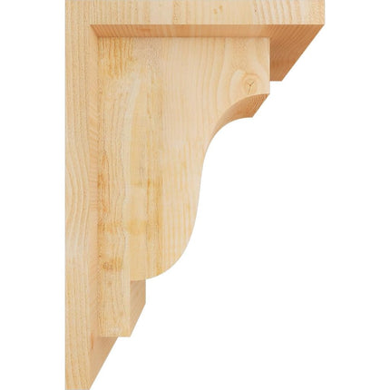 Ekena Millwork COR06X08X12NEW01RDF Newport Rough Sawn Corbel with Backplate, 6" Width x 8" Depth x 12" Height, Douglas Fir
