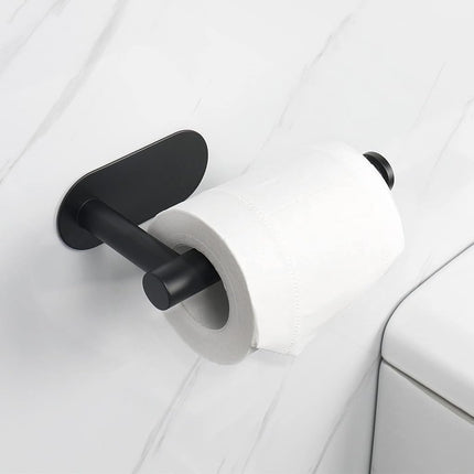 NearMoon Toilet Paper Holder Self Adhesive, Premium Thicken SUS304 Stainless Steel Rustproof Adhesive Toilet Roll Holder no Drilling for Bathroom, Kitchen, Washroom (3 Pack, Matte Black)