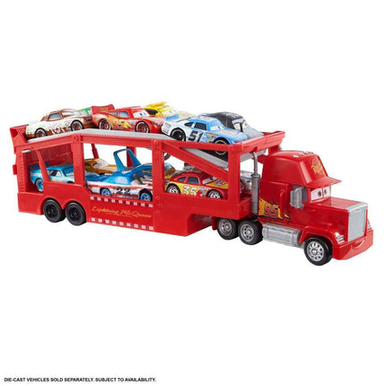 Disney and Pixar Cars Mack Hauler, 13-inch Toy Transporter Truck with Ramp & Carry Storage for 12 Vehicles, Gift for Kids Ages 4 Years Old & Up, HDN03