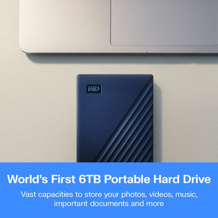 WD 2TB My Passport for Mac portable external storage, USB 3.0, Mac Compatible external hard drive, software for device management, backup and password protection, Time Machine Ready, Midnight Blue