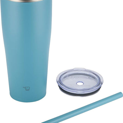 Zojirushi SX-HA89H-GM Stainless Tumbler with Straw 30 ounces Aqua Green