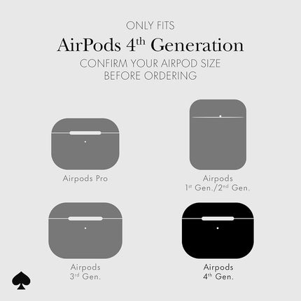 kate spade new york AirPods 4 Protective Case with Keychain Ring - That Sparkle Silver, Compatible with AirPods 4th Generation