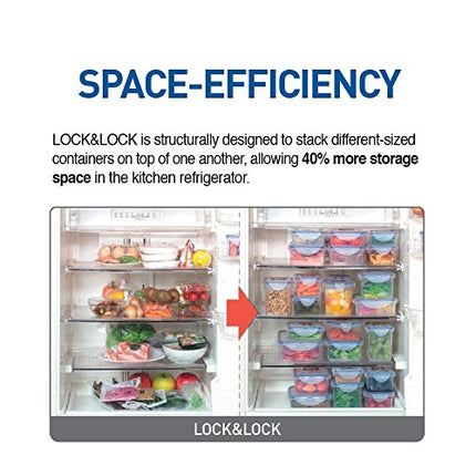 (Pack of 4) LOCK & LOCK Airtight Rectangular Food Storage Container 6.08-oz / 0.76-cup