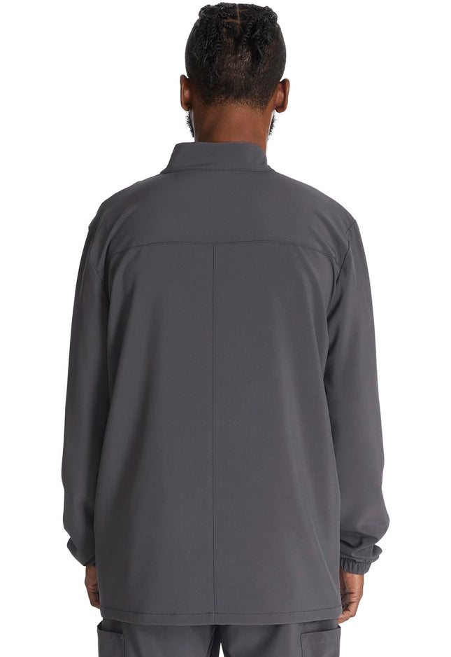 Dickies Men's Zip Front Jacket with 3 Pockets 360° Stretch and Moisture Wicking Fabric DK342, Pewter, Large