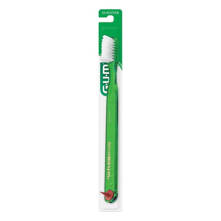 GUM 409 Classic Toothbrush with Rubber Tip, Compact Head, Soft Bristles Bulk Samples, 12 Count