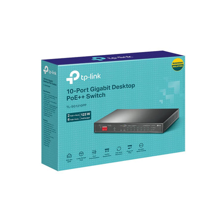 TP-Link TL-SG1210PP, 8 Port Gigabit PoE Switch, 6 PoE+ & 2 PoE++ Ports 123W