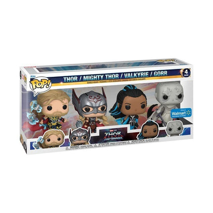 POP! 4 Pack Thor, Mighty Thor, Valkyrie, Gorr (Thor: Love and Thunder) Special Edition