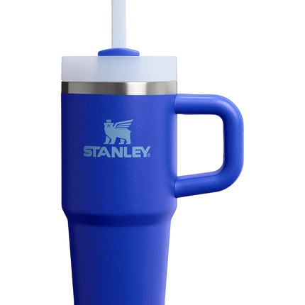 STANLEY Vaso térmico Quencher H2.0 con asa y pajita de 414 ml | Tapa Flowstate de 3 posiciones | Compatible con portavasos para viajes | Vaso aislado de acero inoxidable | Sin BPA | Cobalto
