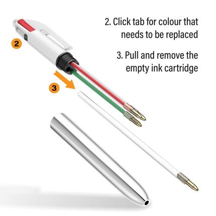 BIC 4 Colours Shine Ballpoint Pens Medium Point (1.0 mm) - Metallic Gold Barrel, Box of 12
