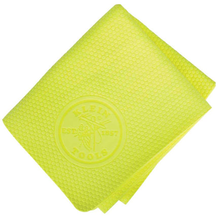 KLEIN TOOLS 60486 Cooling Towel with Evaporative PVA Technology, Comes in Resealable Bag with Convenient Carabiner Clip, Yellow, 2-Pack