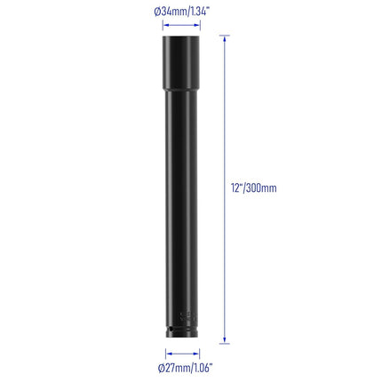 FOCMKEAS 1/2" Drive 24mm(15/16") Socket Accessory Set, 12 Inch Length