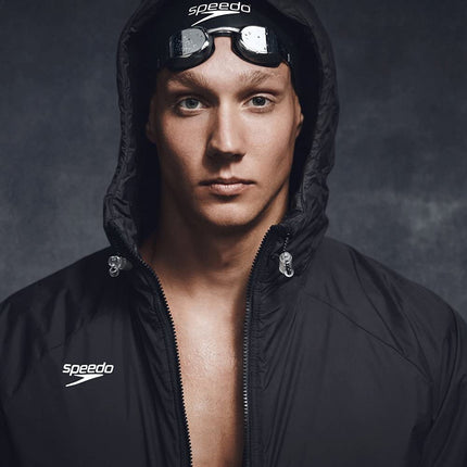 Speedo Unisex-Adult Parka Jacket Fleece Lined Elite Speedo Black, X-Large