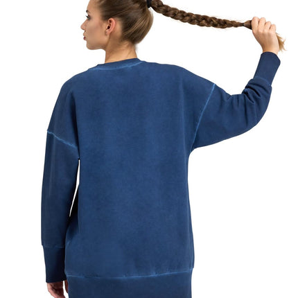 ARENA Women's Icons Sweatshirt, Navy Delave-Navy-White, S