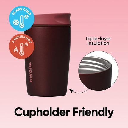 Owala SmoothSip Slider Insulated Coffee Tumbler - 355ml (12oz) Black Cherry