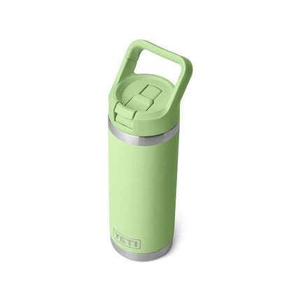YETI Rambler 18 oz Bottle, Vacuum Insulated, Stainless Steel with Color Matching Straw Cap, Key Lime