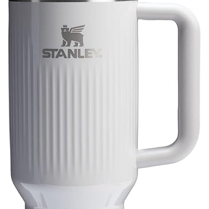 Stanley Quencher H2.0 Tumbler with Handle and Straw 40 oz | Flowstate 3-Position Lid | Cup Holder Compatible for Travel | Insulated Stainless Steel Cup | BPA-Free | Fluted Ash Gloss