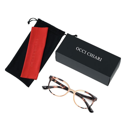 OCCI CHIARI Women Stylish Round Reading Glasses for Reader +1.0 +1.25 +1.5 +1.75 +2.0 +2.5 +3.0 (Brown, +175)