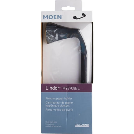 Moen MY8708BL Lindor Matte black pivoting paper holder Matte Black