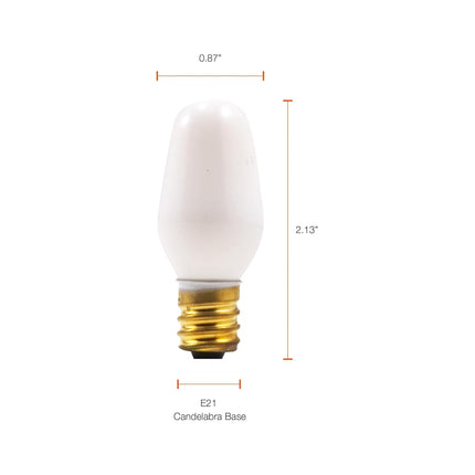 Sylvania Home Lighting 13544 Incandescent Light Bulb C7-7W, White Finish, Candelabra Base, 4 Pack